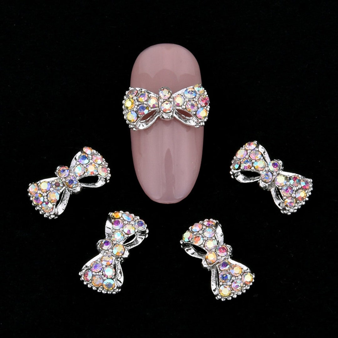 3D Alloy AB Rhinestones Bows Nail Art DIY Nail Jewelry Charms