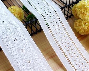 6cm Wide 100% Cotton Embroidered Lace Sewing Ribbon Guipure Trim Wedding Decoration DIY Dolls Clothes Accessories Lace Edge