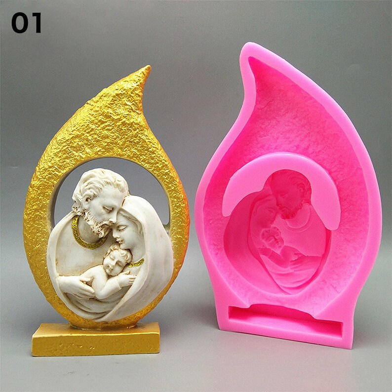 Catholic Virgin Mary Jesus Silicone Mold Fondant Cake Mold Etsy