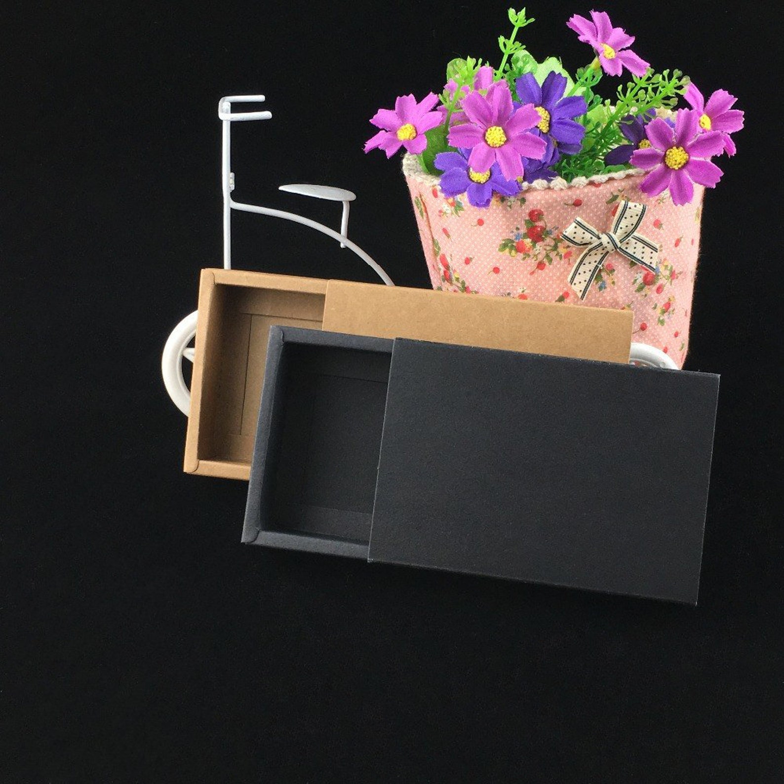 24pcs/lot Blank Kraft Paper Drawer Boxes Black Paperboard Etsy