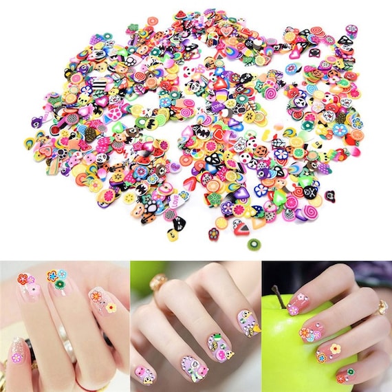 Fimo Slices Fruit - Cute Add-ins for slime, decorations, nail art  1000pcs/bag