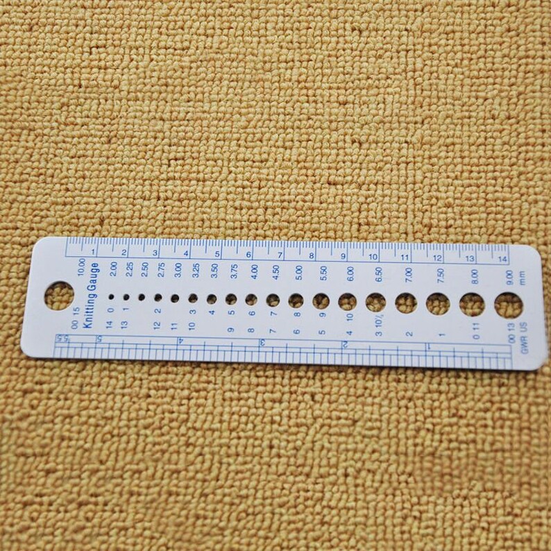 UK US Canada Sizes Knitting Needle Gauge Inch Sewing Ruler Etsy