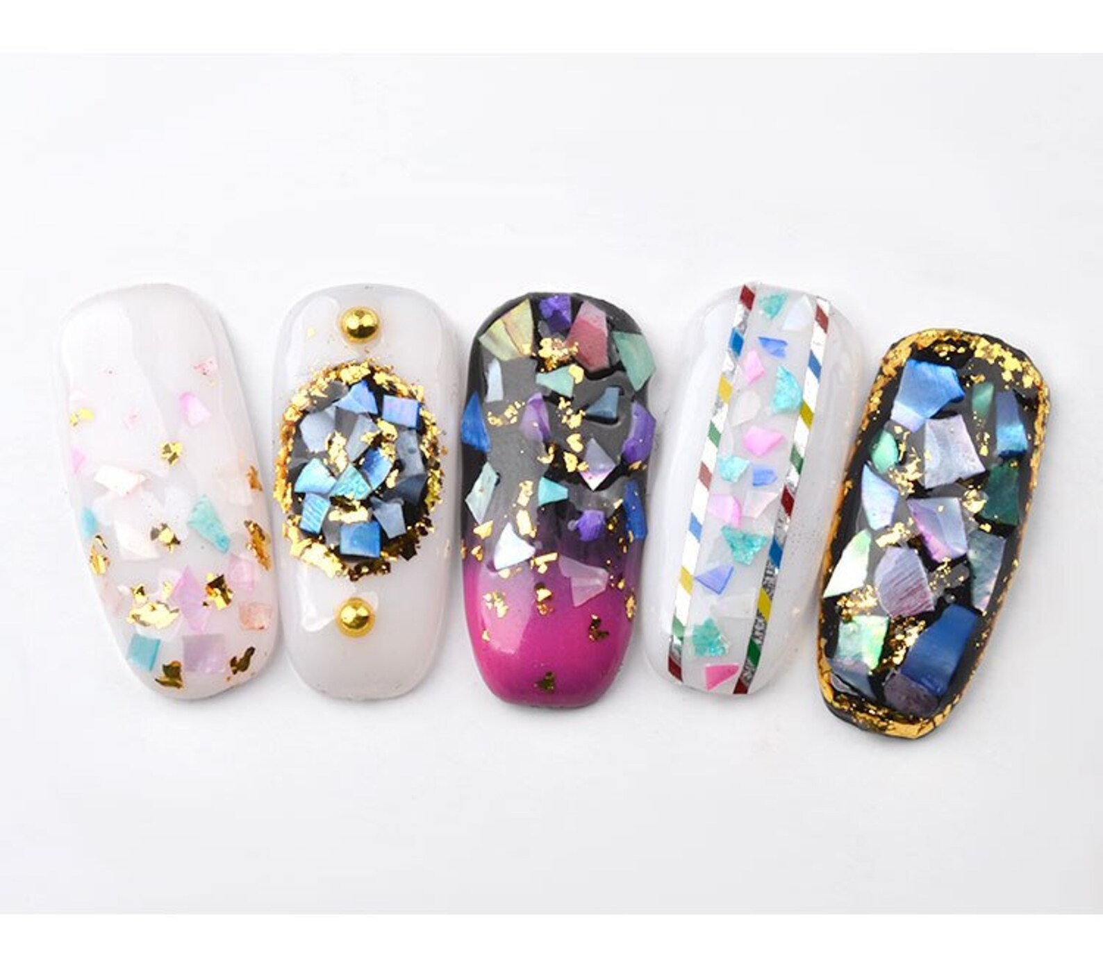 12 colors / set Natural Seashell Nail Art Decorations In The Etsy