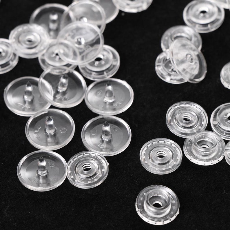 50 Sets Clear KAM Resin Snap Buttons Plastic Snaps Fasteners Etsy
