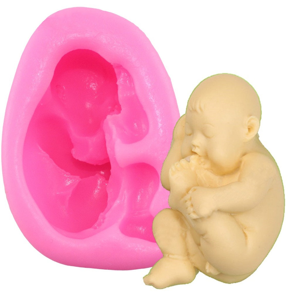 Silicone Sleeping Baby Mold 3D Baby Silicone Mold Fondant Etsy