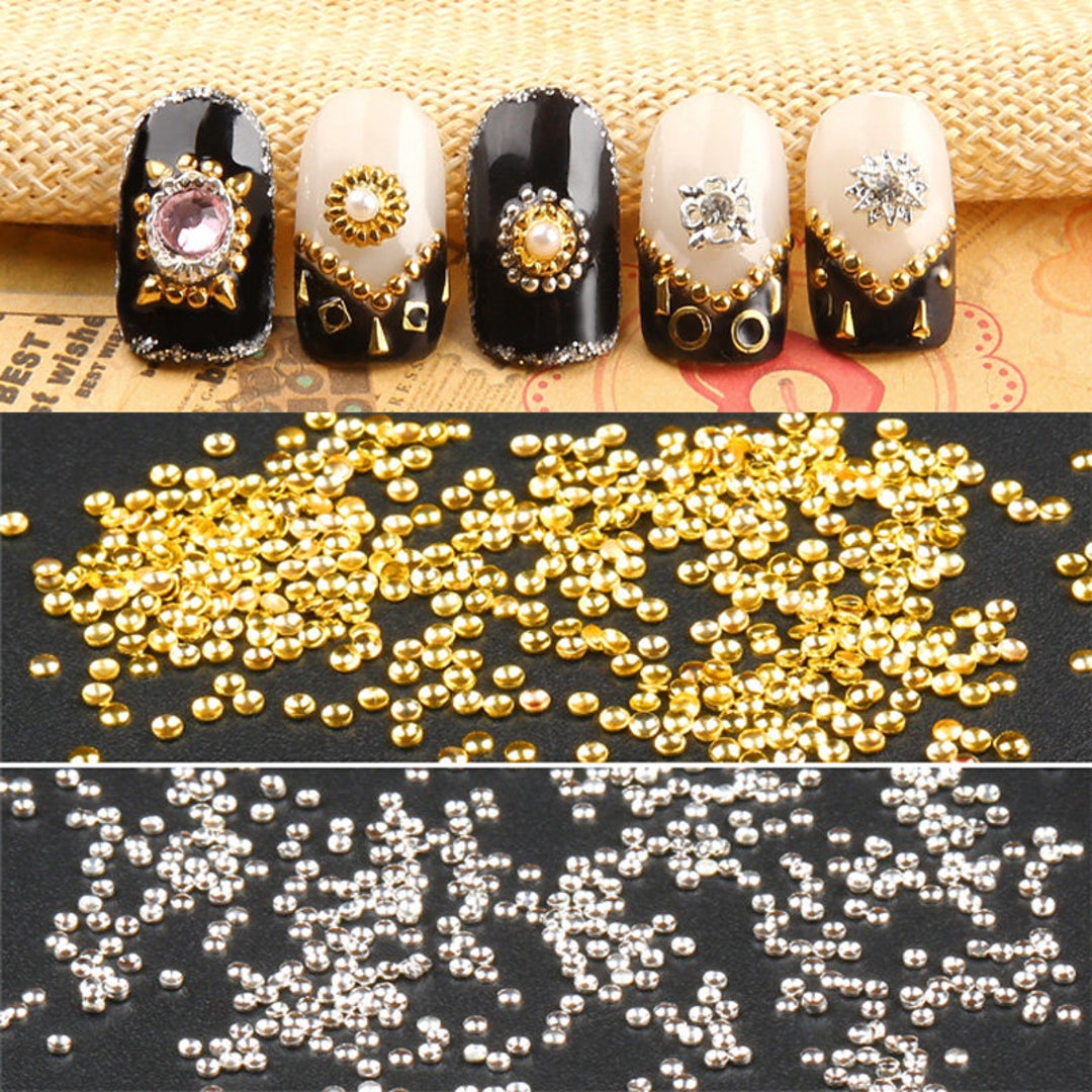 Nail Art Pearls for Nails Decorations Flatback Pearls gems Gold