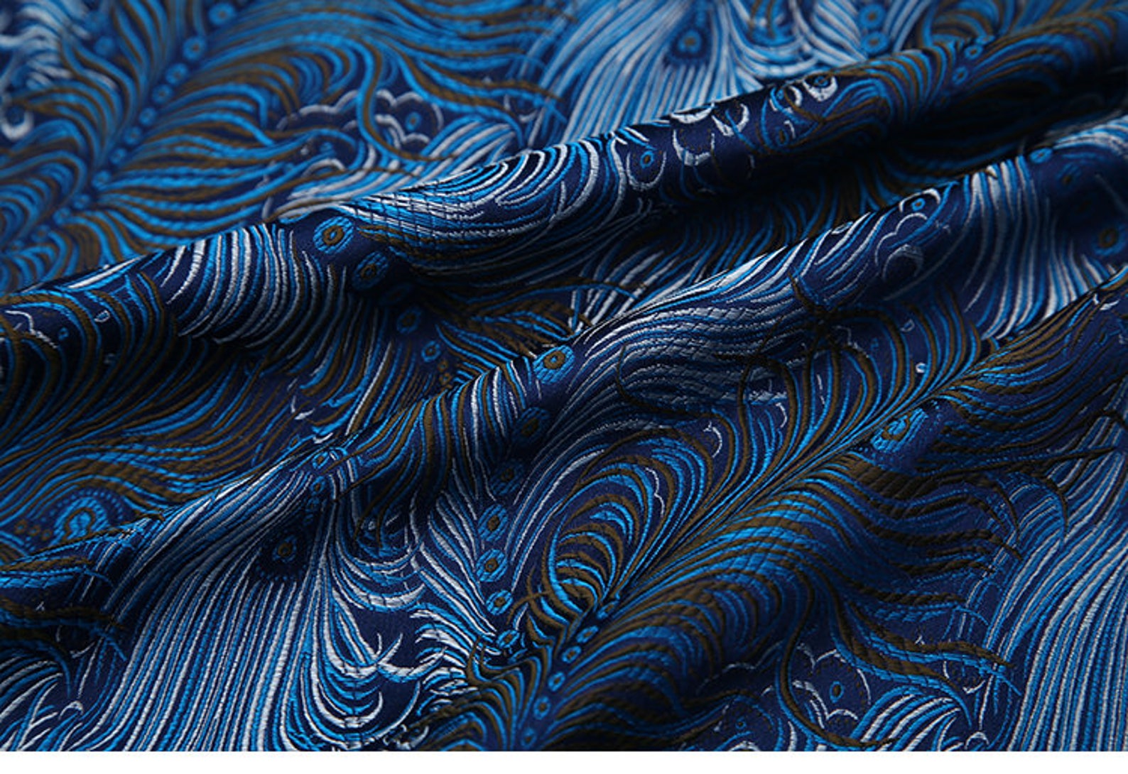 Peacock Style Metallic Jacquard Brocade Fabric 3D Jacquard - Etsy
