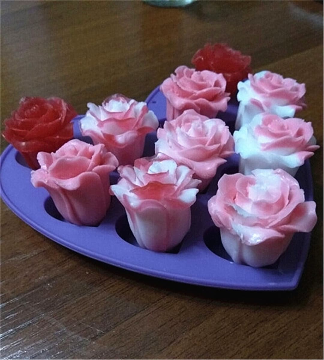 SK 3D Rose Petals Silicone Mold Fondant Chocolate Molds Baking Cookie  Moulds Soap Decorating Molds