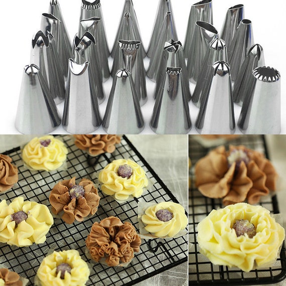 24Pcs Stainless steel Icing Piping Nozzles Pastry Tips