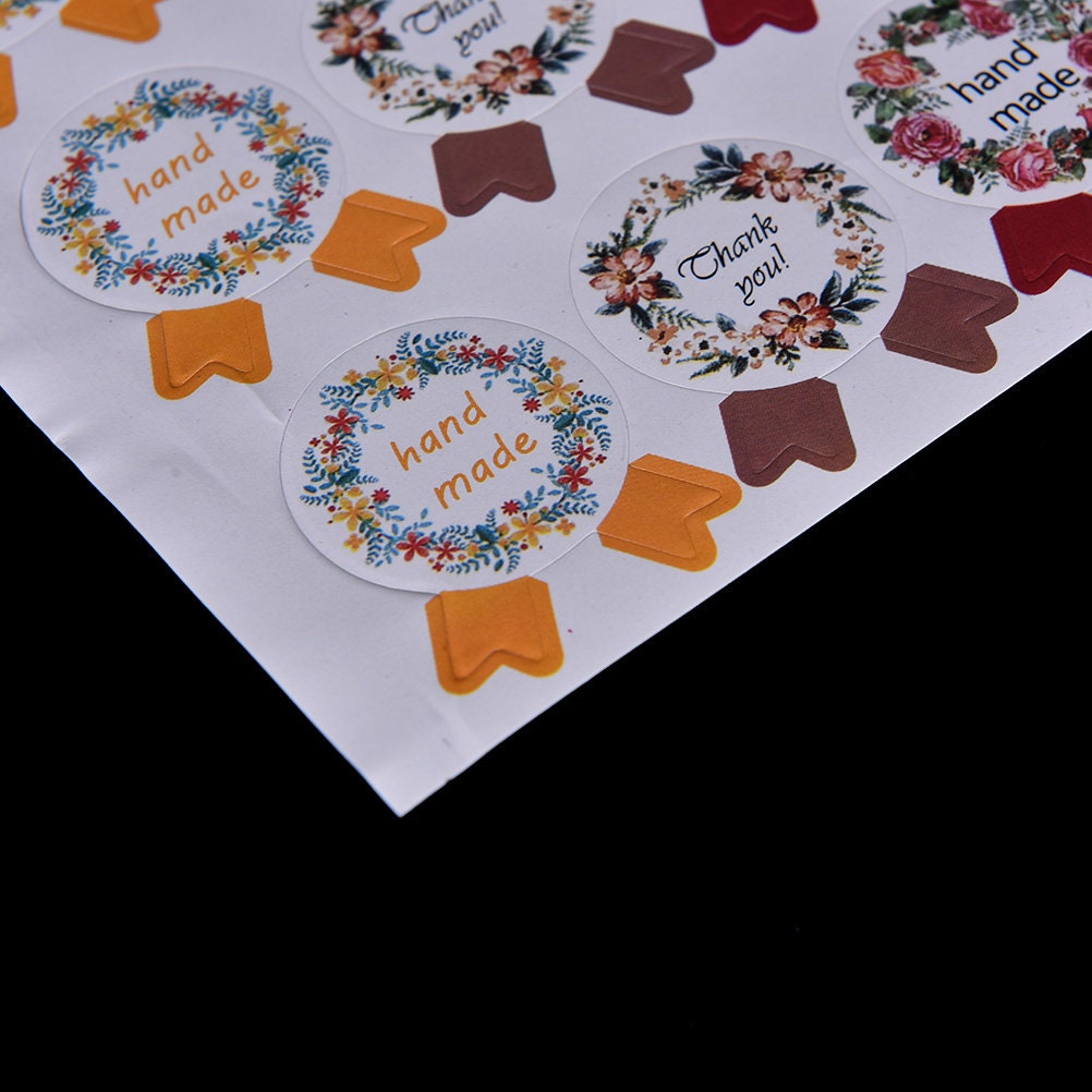 Best Selling 60pcs/lot DIY Vintage Handmade Stickers Kraft Etsy