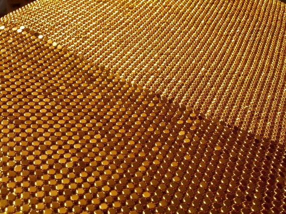 Gold Rhinestone Sheet, Gold Crystal Fabric, Gold Rhinestone Fabric