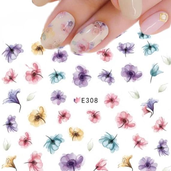 1 PCS Hot Designs 3D Colors Purple Beautiful Flower Sticker | Etsy