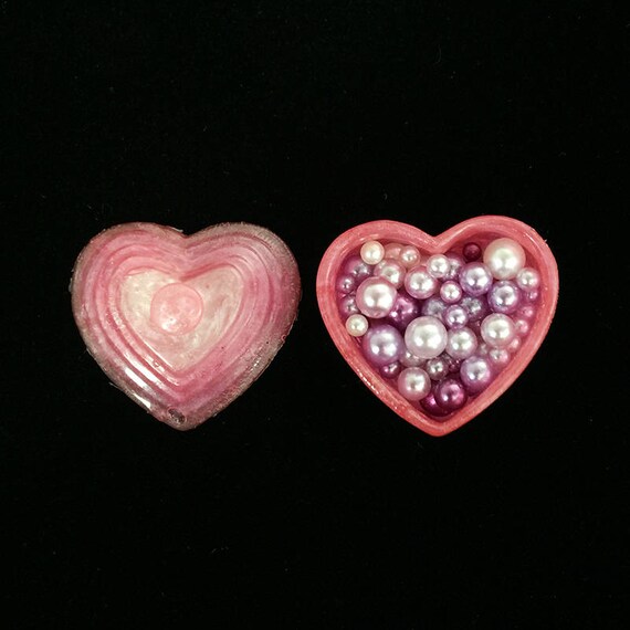 2 Part Mini Heart Shaped Storage Box Silicone Mold Resin Diy Jewelry B4 
