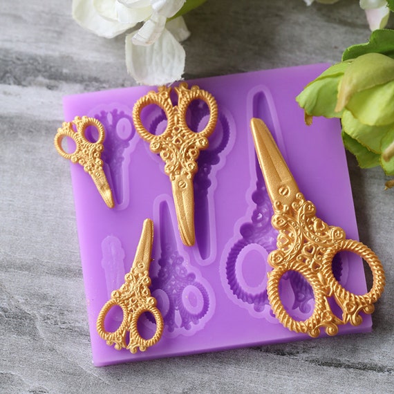 Scissors Shaped Fondant Silicone Mold Chocolate Fudge Cake Etsy