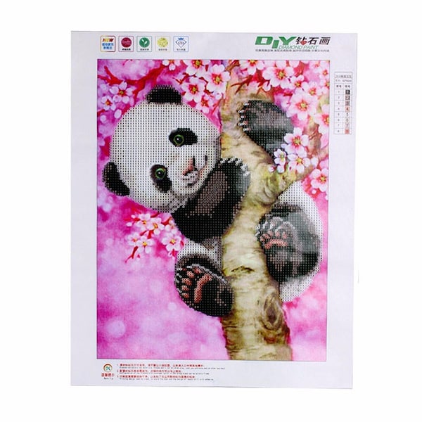 Panda Animal Escalade Flower Tree Résine Drill DIY 5D Round Diamond Painting Mosaic Crystal Cross Stitch Diamond Embroidery Kits