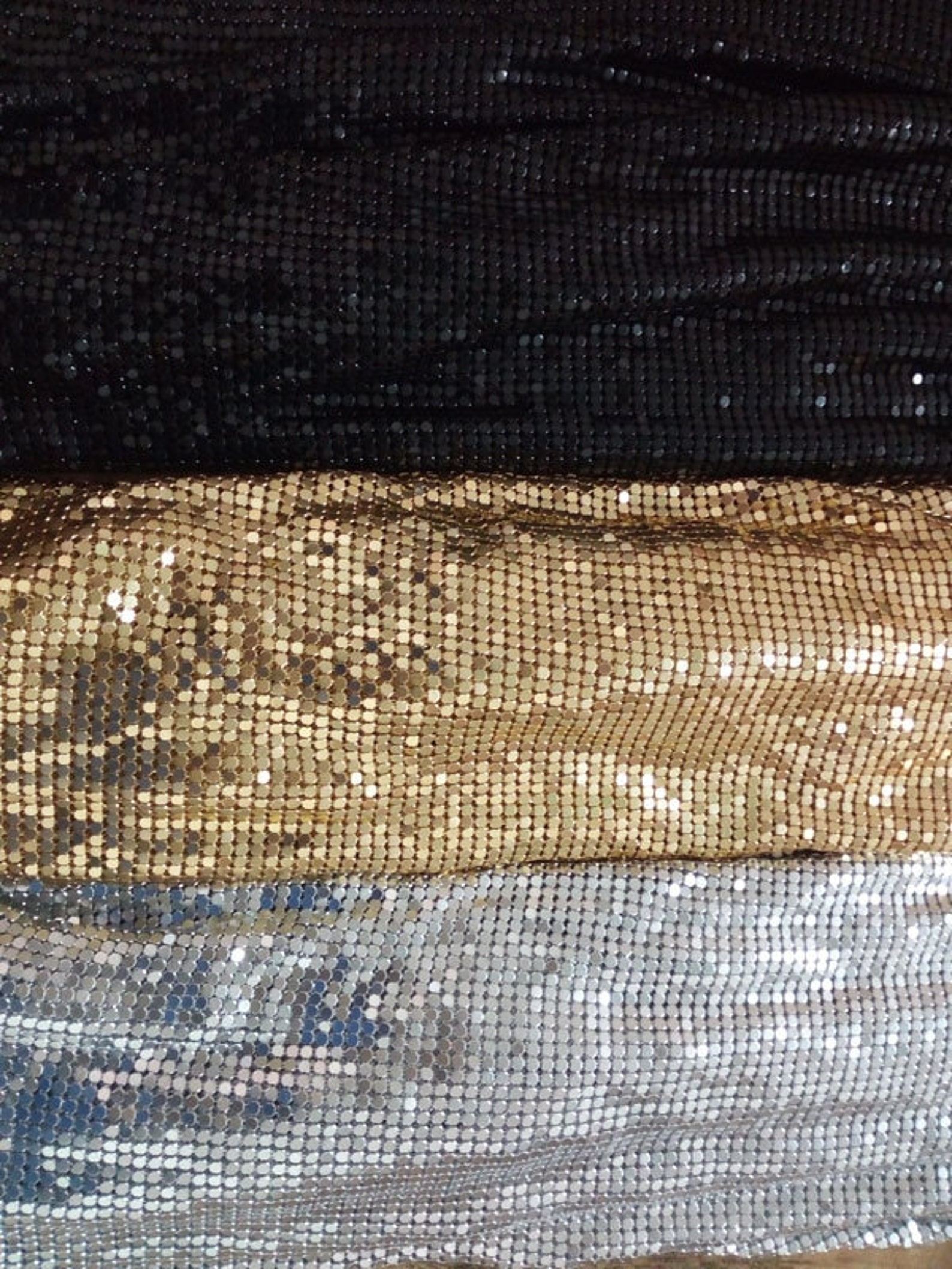 Metal Mesh Fabric Metallic Metal Sequin Sequined Square Fabric - Etsy