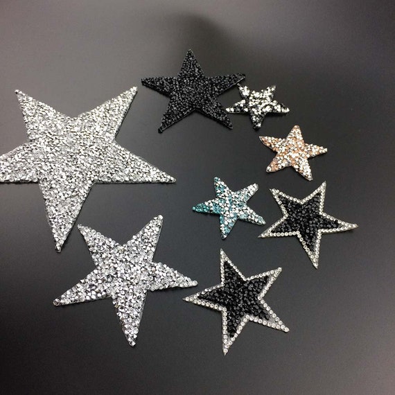 Star Stickers Rhinestone Applique 6cm, 5pcs/lot, Star Rhinestone  Decoration, DIY Garment Accessories Trim Jean Garment Patches 