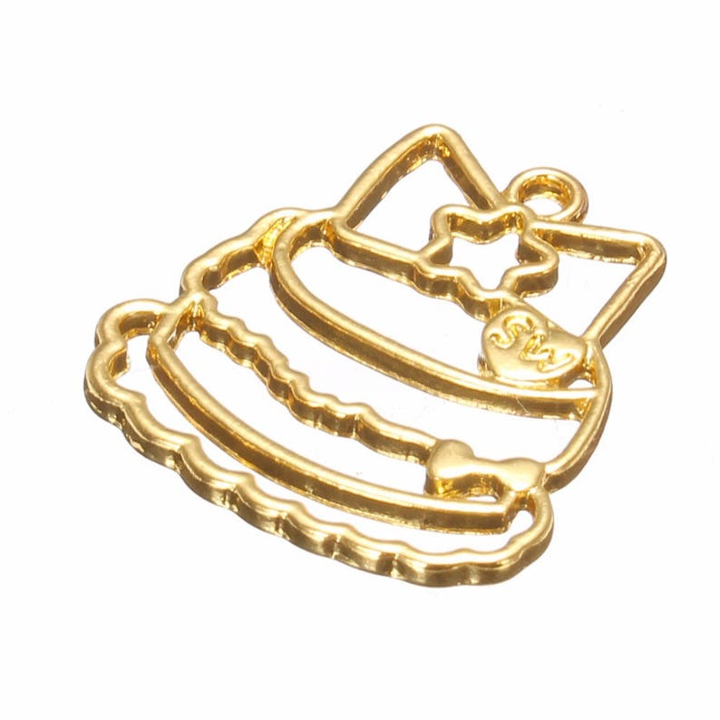 Stars Castle Heart Ribbon Moon 12pcs Gold Zinc Alloy Key Open Bezel Pendant Frame Resin Blanks for Jewelry DIY UV Crafts