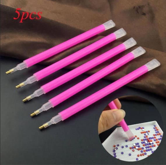 5pc/set Dual-ended Gem Crystal Rhinestones Picker Pencil Nail Art Craft Tool  Pen 