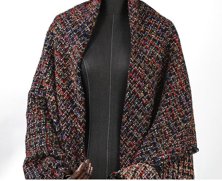 1 Yard Thick Tweed Fabric Yarn Dyed Braided Tweed Fabric for | Etsy