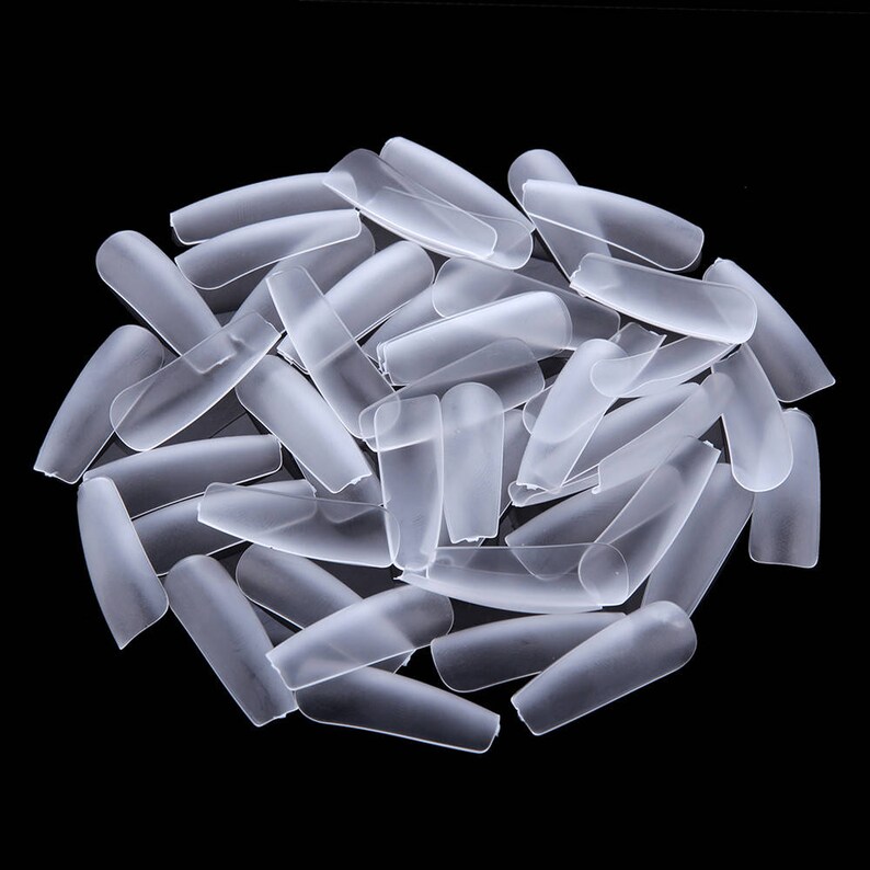 Pack 600pcs Clear Coffin False Nail Tips 12 Sizes Full Cover Acrylic Ultra Thin ABS Material Nail Art Tips image 1