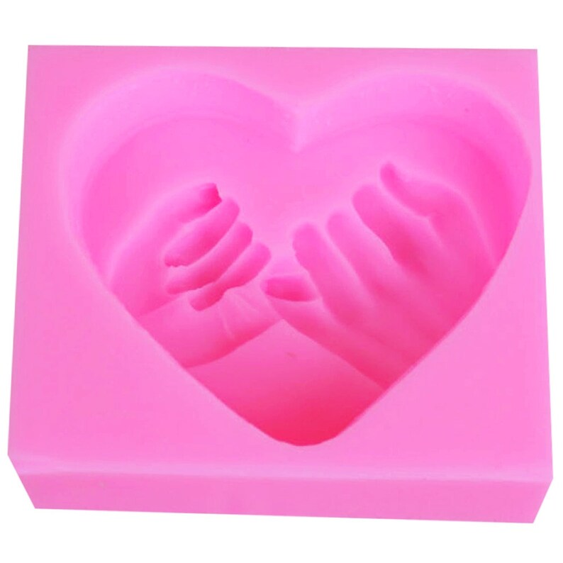 1PCS 3D Silicone Soap Mold Heart Love Hand in Hand Chocolate Etsy