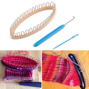 Easy Knitting Loom for Socks Wool Yarn DIY Craft Wooden Weaving Tools. 32 Pegs