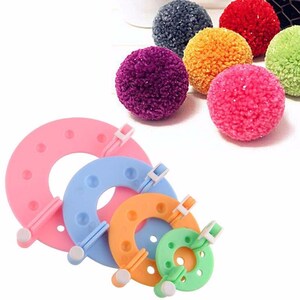 Set 8 Pieces Pom pom Maker Tools for Knitting Appareil Bommel Pompoms Maker Clover Fluff Ball Weaver Needlecraft Art Tools for Needlework image 3