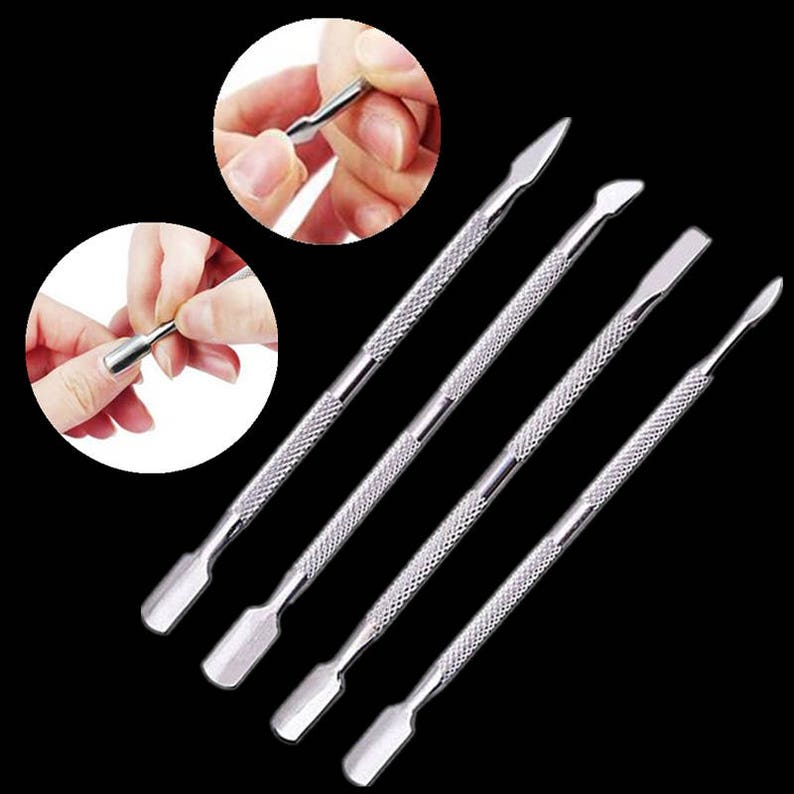 4 Type Stainless Steel Metal Cuticle Pusher Trimmer Remover Etsy