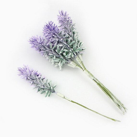 6pcs Mini Lavender Flower Silk Artificial Flowers For Diy Etsy
