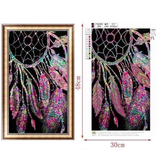 5D Diamond Painting Pink and Yellow Dream Catcher Kit