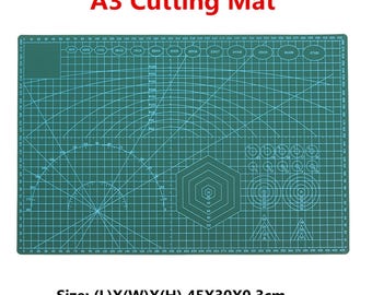 A3 Cutting Mat Plastic PVC Non Slip Self Healing Patchwork Double Sided Cutting Border Plate Pad for Leather Fabric Paper Craft