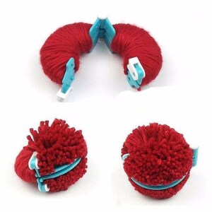 Set 8 Pieces Pom pom Maker Tools for Knitting Appareil Bommel Pompoms Maker Clover Fluff Ball Weaver Needlecraft Art Tools for Needlework image 6