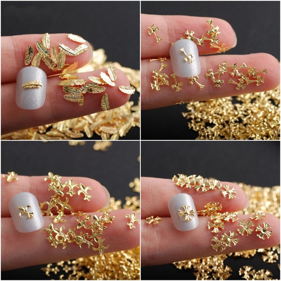 Amazon.com: 3D Nail Art Decorations, Gold Silver Nail Metal Chain Pearl  Studs Resin Flowers Nail Glitter Sequins, Nail Shiny Accessories Design  Acrylic Supplies for Women Manicure Art, Floral Rhinestone Crafts : Beauty