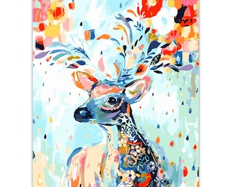 DIY Oil Painting by Numbers Frameless Paint On Canvas Wall Pictures for Living Room Wall Art Home Decor Colorful Deer