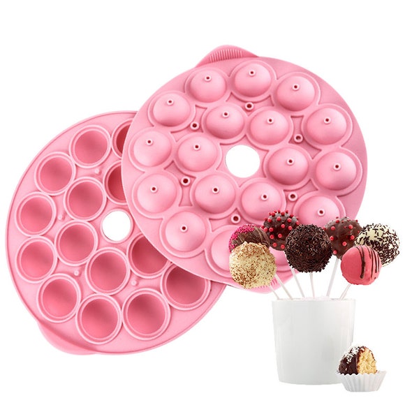 12 Holes Silicone Tray Cake Pop Mold Lollipop Sticks Chocolate Maker Bakeware Mould Party Baking Tool