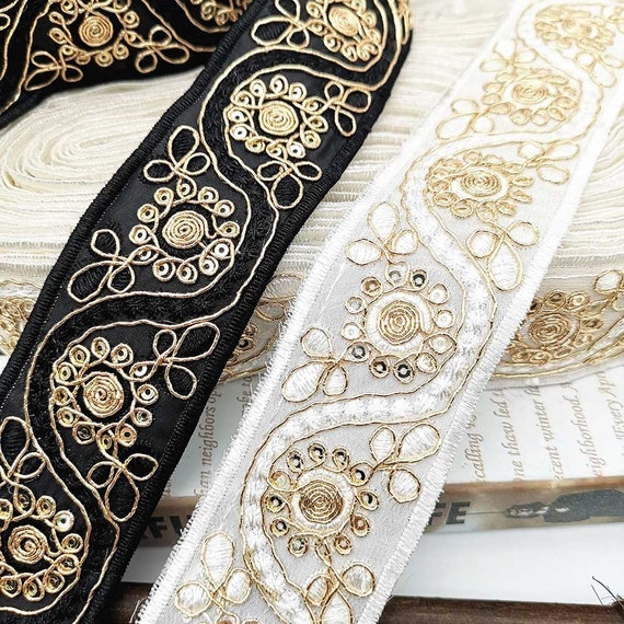 Black Lace Ribbon Floral White Lace Trim Lace Fabric for Wedding