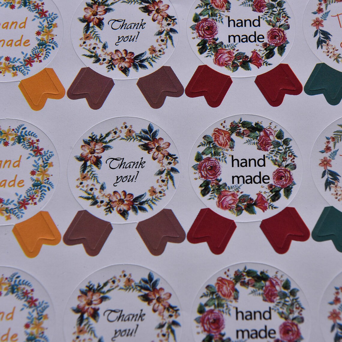 Best Selling 60pcs/lot DIY Vintage Handmade Stickers Kraft Etsy