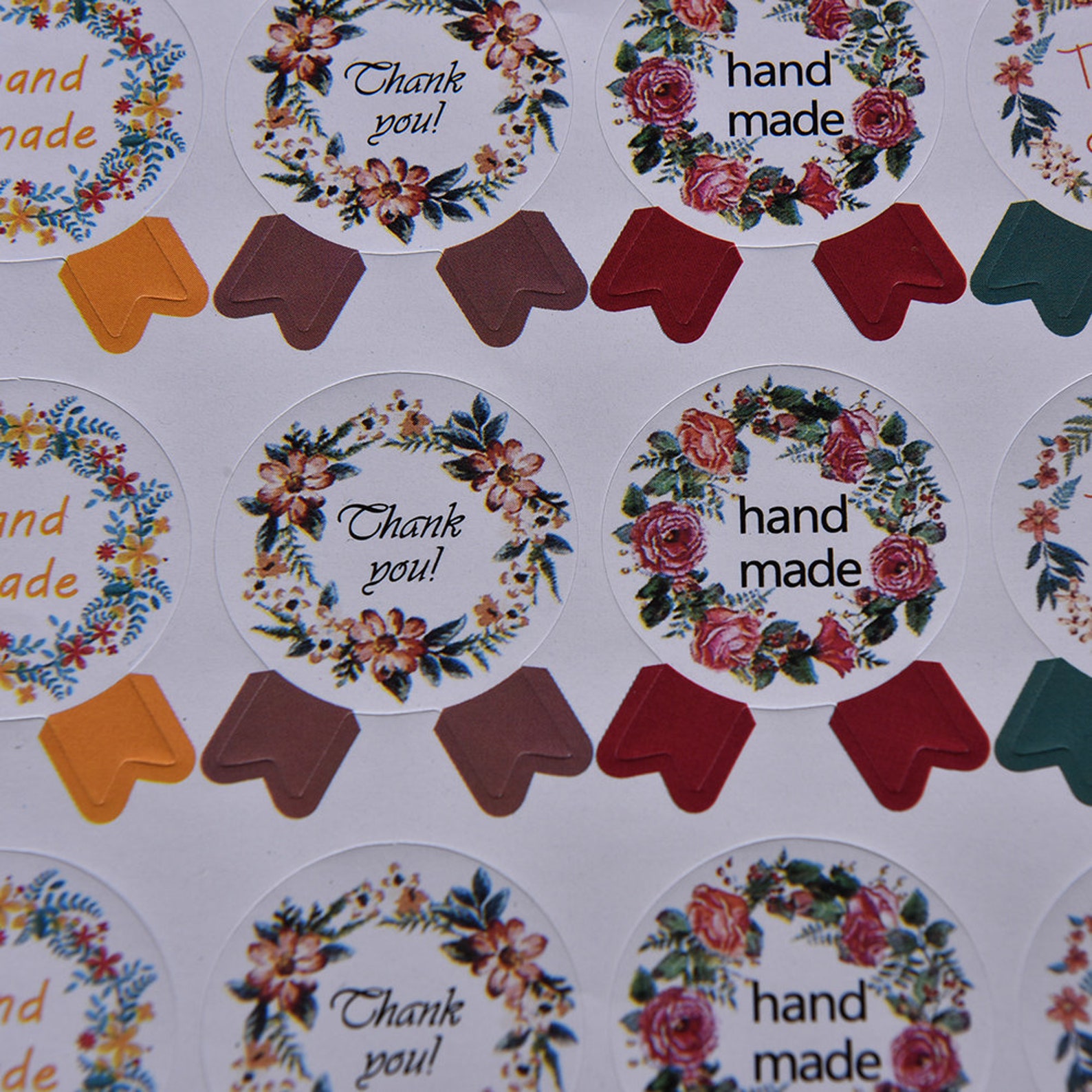 Best Selling 60pcs/lot DIY Vintage Handmade Stickers Kraft Etsy