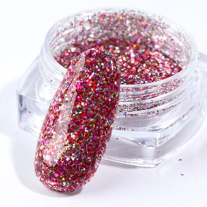 8pcs Aluminum Rose Gold Sequins Flake Nail Art Shimmer Powder Etsy