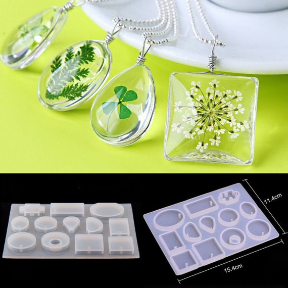 Resin Jewelry Mold DIY Gem Cabochon Pendant Earring Necklace