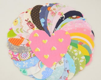 Cotton Patchwork 30 Pcs/lot 10cmx10cm Heart Shape Fabric Charm Pack Quilting Fabrics No Repeat Designs Cloth Random