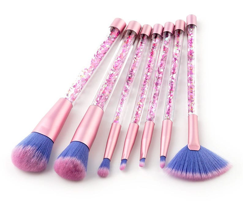 Glitter Crystal Makeup Brush Set 7pcs Diamond Professional Etsy