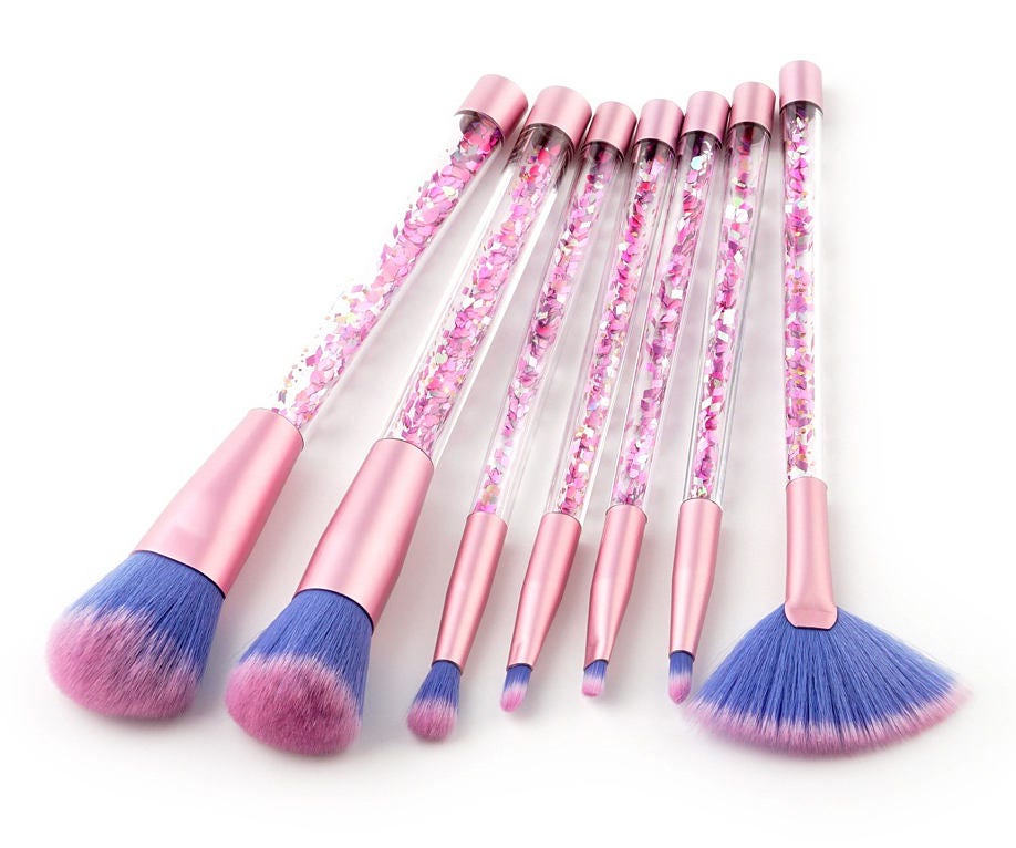 Glitter Crystal Makeup Brush Set 7pcs Diamond Professional Etsy