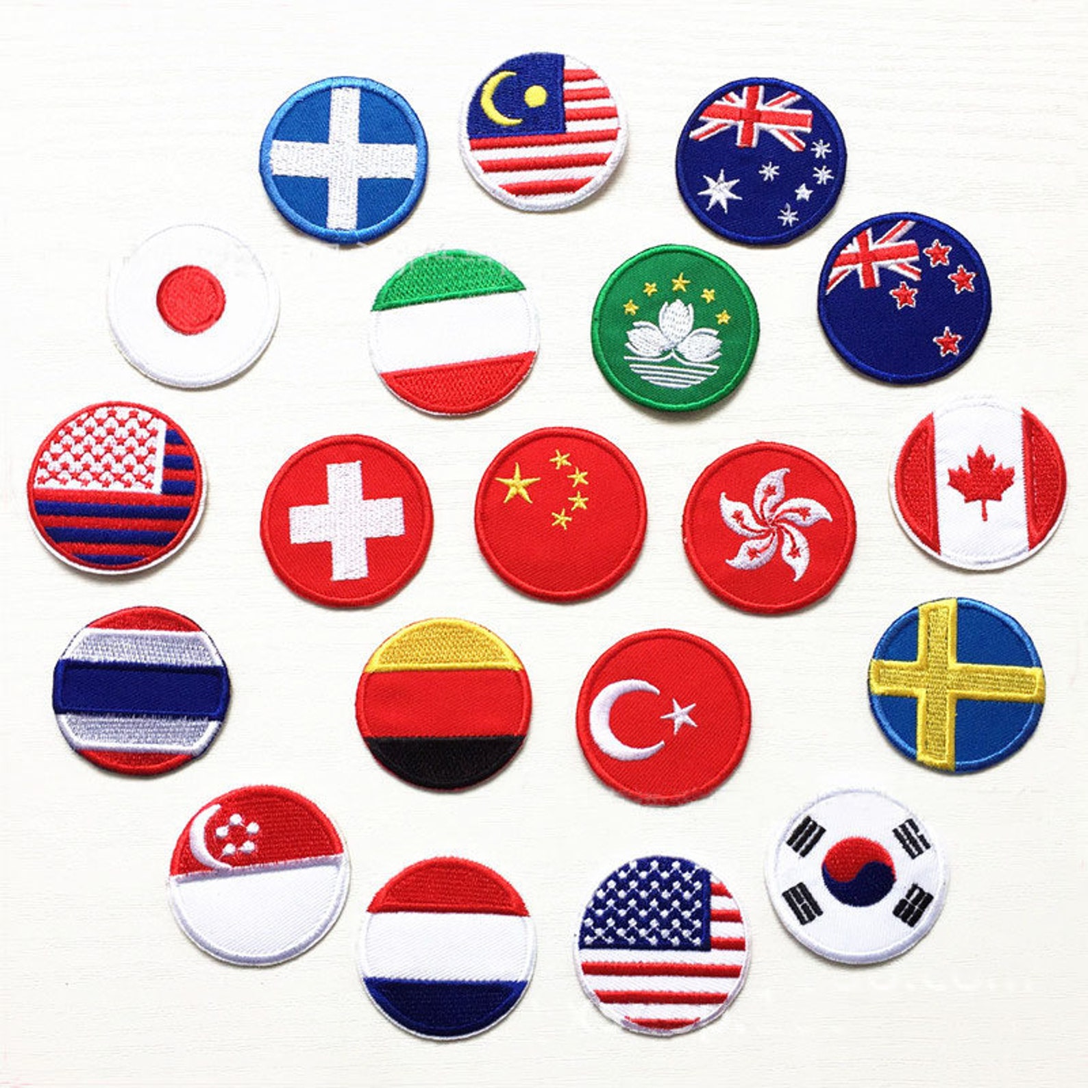 Countries Flags Full Embroidered Patches for Clothes Iron on Etsy