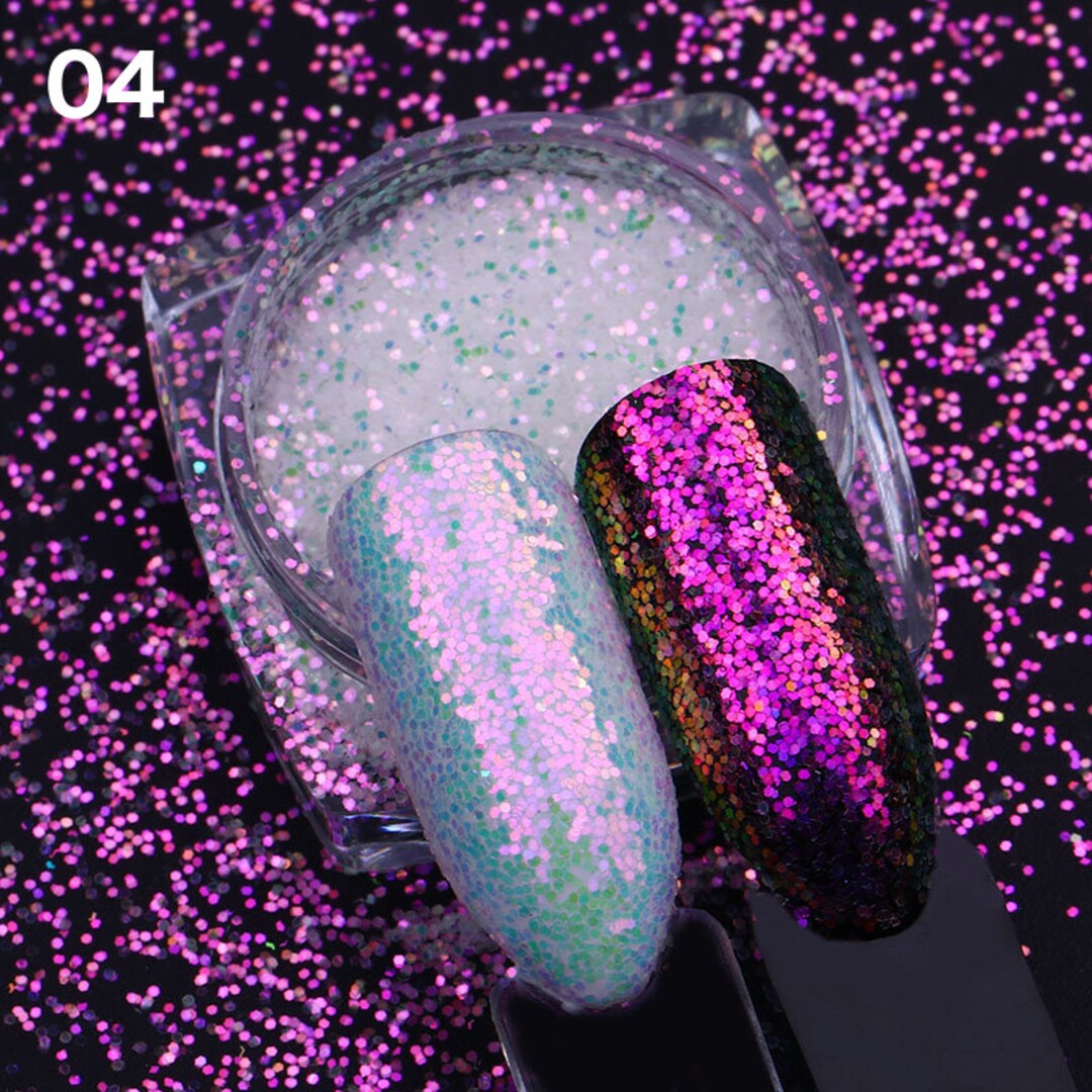 1 Box 1g Holographic Nail Glitter Sequin Shiny Iridescent - Etsy