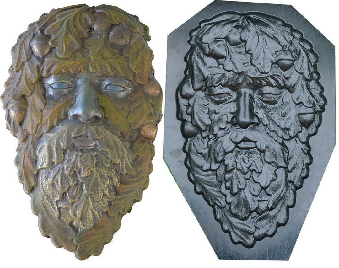 Mold Green Man Face Plaque Old Man Tree Wood Spirit Faces Greenman - Etsy