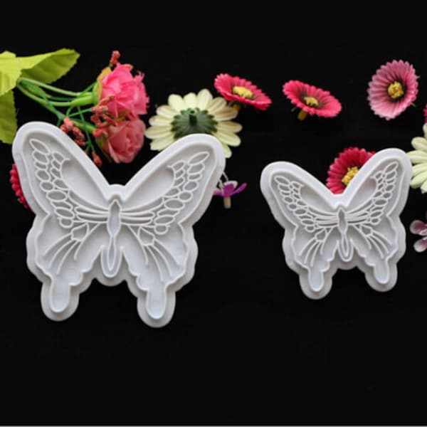 2Pcs Butterfly Cake Fondant Decorating Sugarcraft Cookie Lovely Cutters Mold Baking Tools
