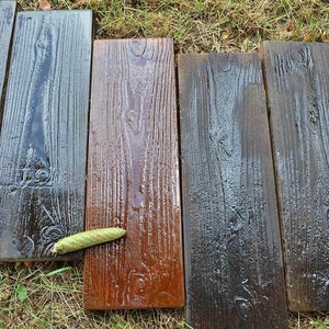 Set 2 Molds Old Wooden Boards Concrete Mould Garden Stepping Stone Path Patio