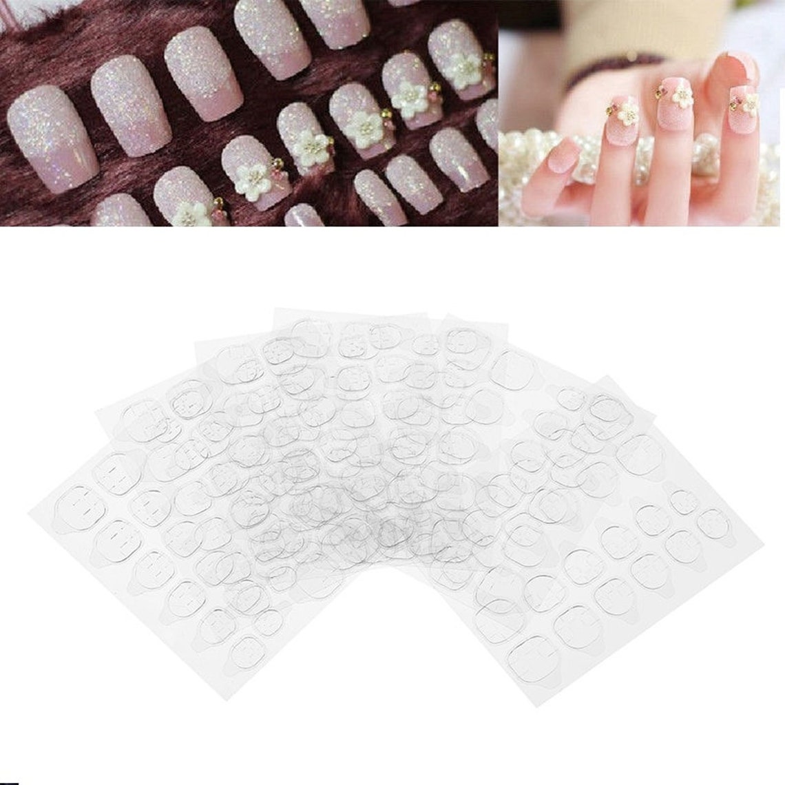 Shellhard 10 Sheets Double Sided Nail Adhesive Glue Tapes Nail Etsy